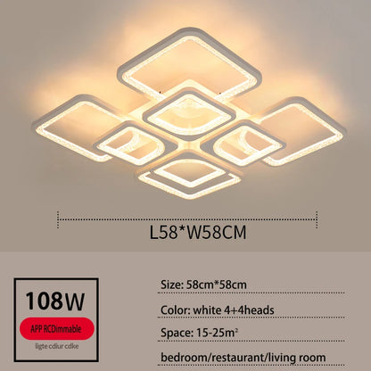 Nordic bedroom living room ceiling lamp dining room modern minimalist lighting hotel new ceiling lighting LED APP adjustment