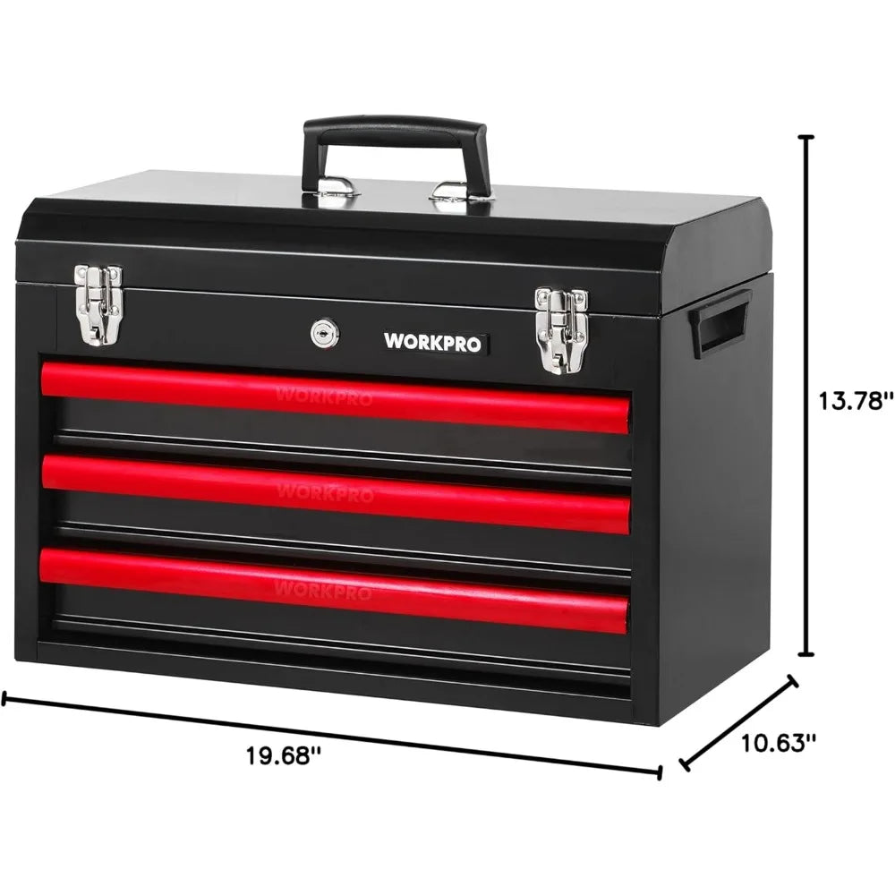 Complete 408-Piece Home Repair Tool Set with 3-Drawer Metal Storage Box and Essential Hand Tools