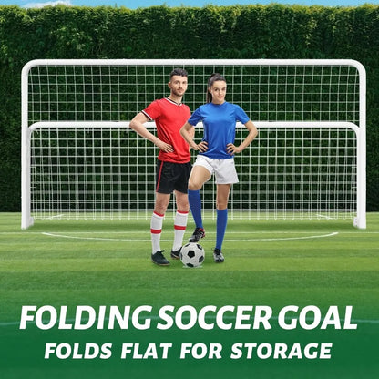 NAIZEA Soccer Goals - Multiple Sizes Available in 24x8 21x7 18x7 12x6 16x7 10x6 8x6 6x4 Feet - Durable Metal Construction for B