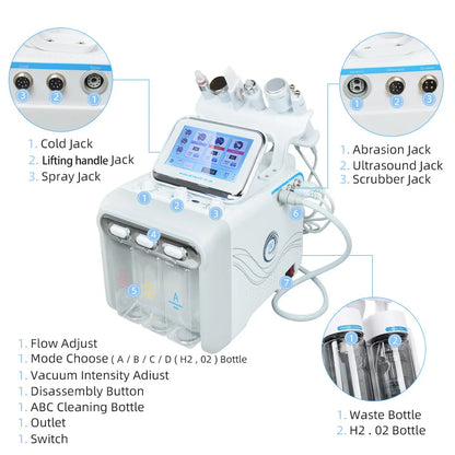 6 in 1 Facial Machine  Hydra Aqua Deep Cleaning Skin Care Device