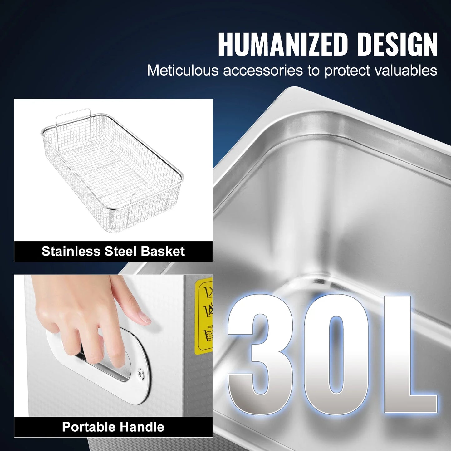 SIHAO 30L Ultrasonic Cleaner Machine Stainless Steel Ultrasonic Cleaning Machine Digital Heater Timer Jewelry Cleaning for Home