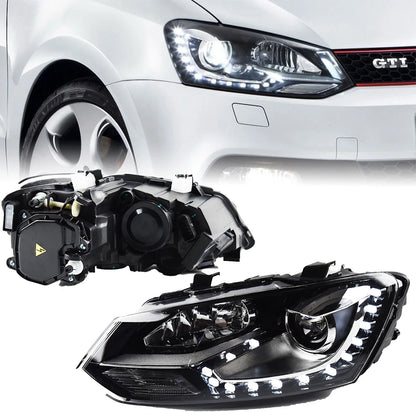 Headlight for VW Polo TSI 2011-2018 Car LED DRL Hella автомобильные товары Hid H7 Vento Polo GTI Car Accessories