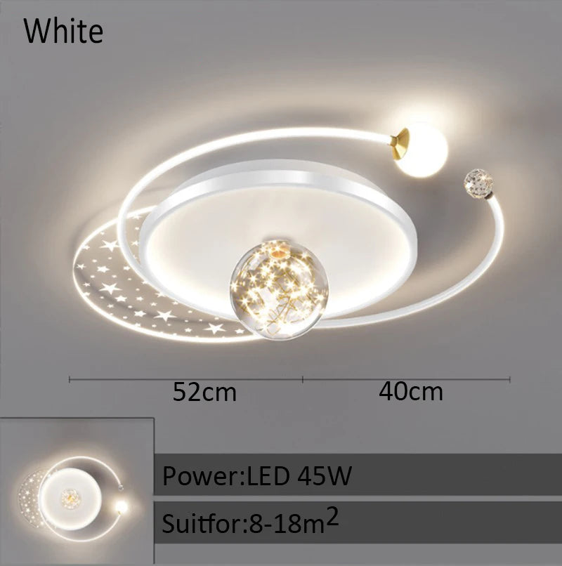 Modern bedroom ceiling light Children's room Round chandelier Creative LED living room interior ceiling decorative lighting