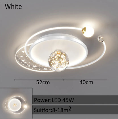 Modern bedroom ceiling light Children's room Round chandelier Creative LED living room interior ceiling decorative lighting