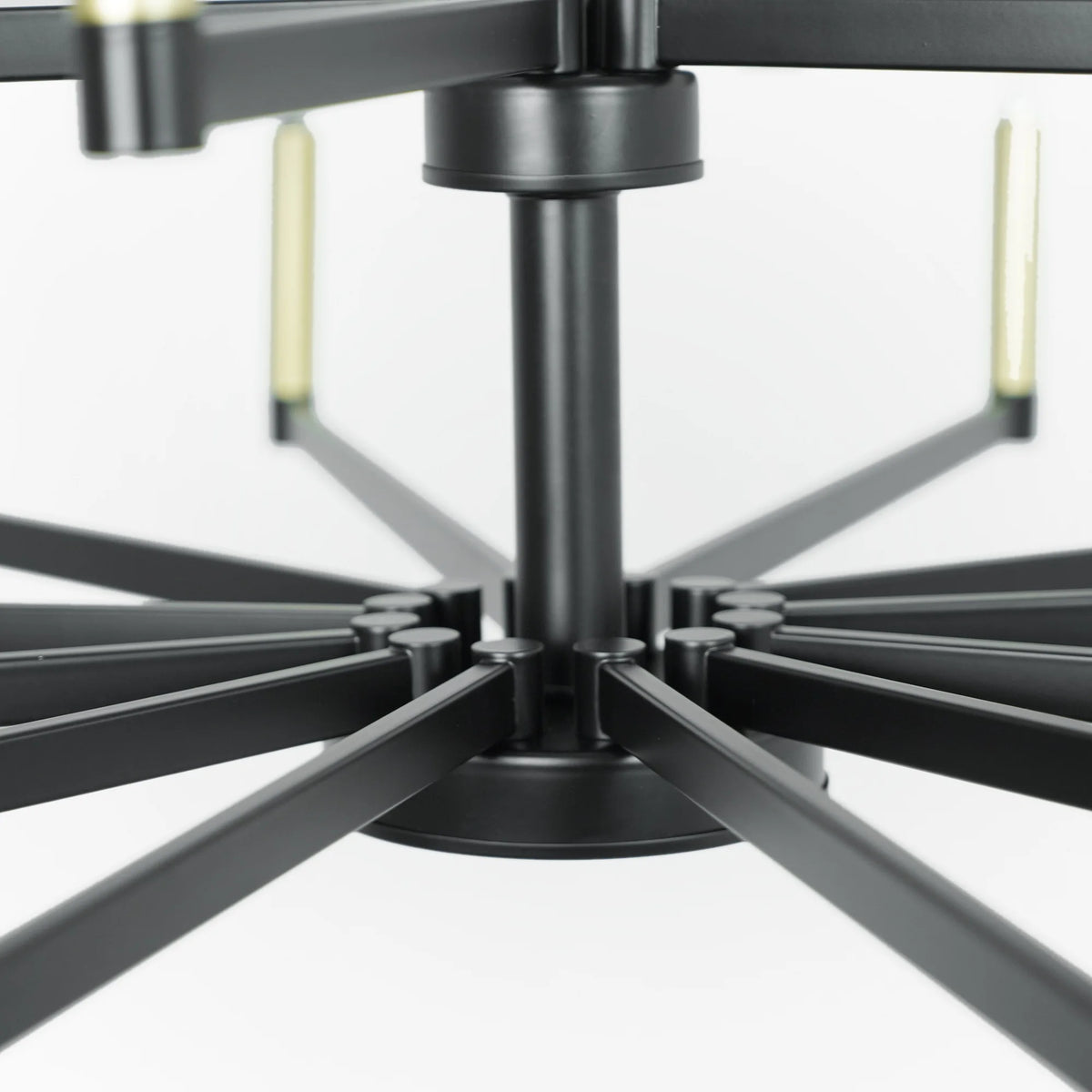 Candle Chandeliers for Dining Room 2-Tiered 18 Light Black and Gold Chandelier Farmhouse Chandelier Height Adjustable