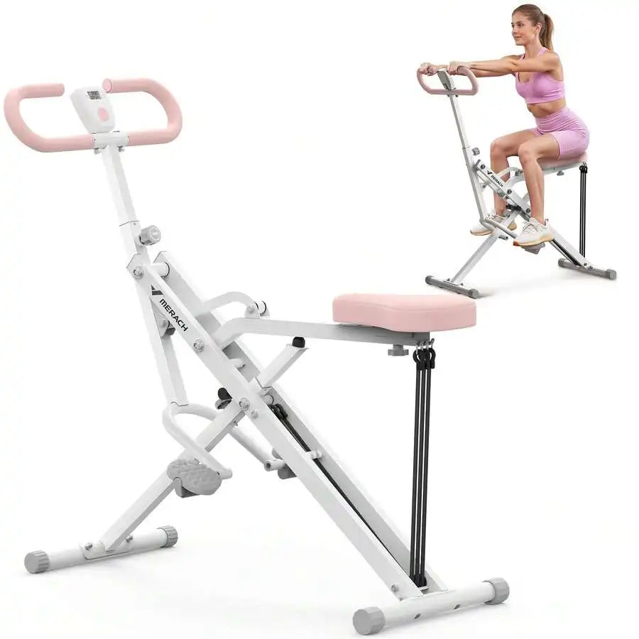 Squat Machine, 2 In 1 Squat Rowing Machine, Easy Setup & Foldable Exercise Equipment, Glute Trainer Machine, Glutes & Leg Home Workout Machine