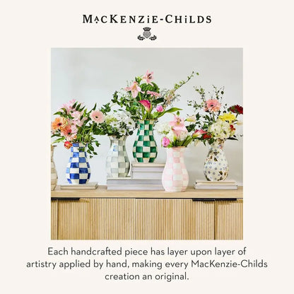 Elegant Blue Floral Enamel Vase - Chic Living Room Decor