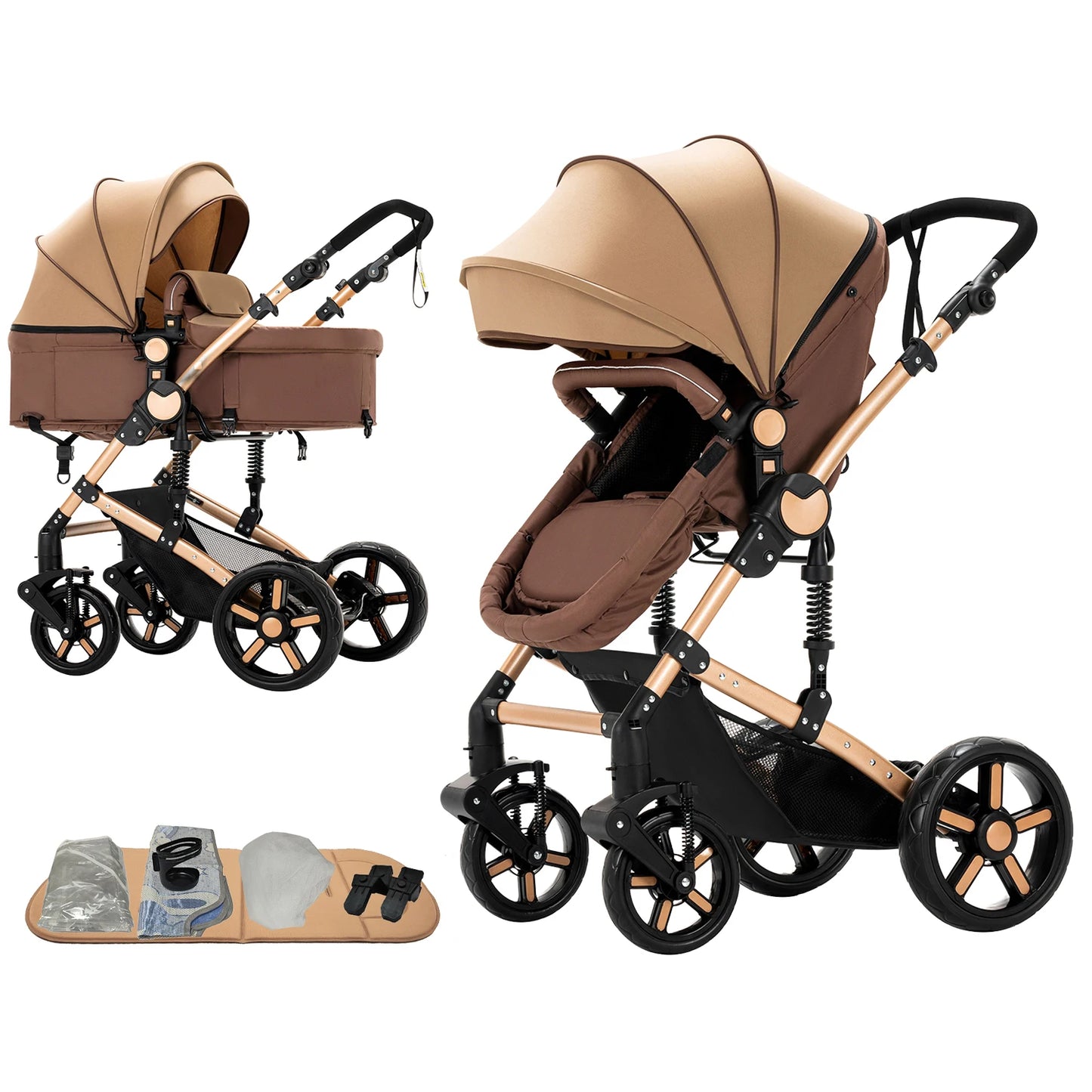 Baby Cars 3 In 1 Stroller Baby Three Baby Cart Pram Baby Walker Buggies Stroller Baby Accessories Newborn Mother Kids Infant