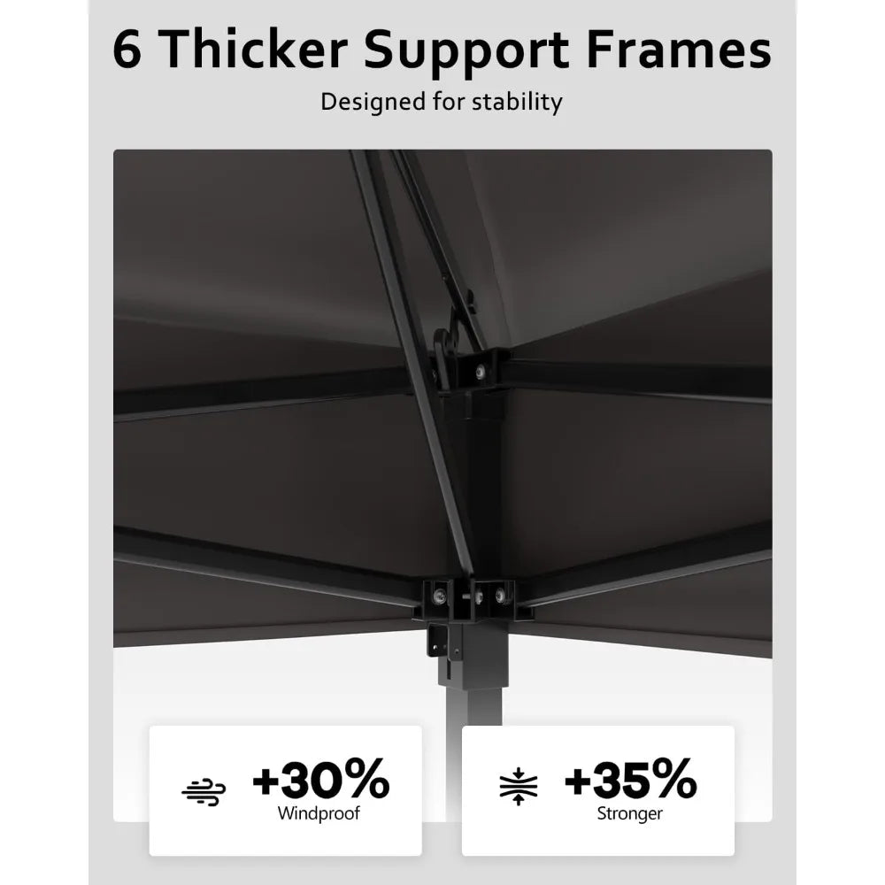 11x11 Pop Up Gazebo Tent with Mosquito Netting, Outdoor Canopy Shelter Easy Setup, Water & UV Resistant - Khaki