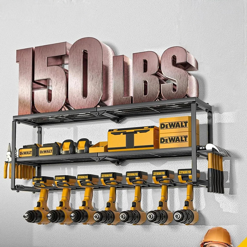 Power Tool Storage Rack Wall-mounted Hardware Screwdriver Wrench Drill Heavy Duty Thicken Shelf for Workshop Metal Tool