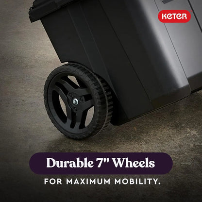 Modular Rolling Tool Organizer System with 4-Piece Storage Boxes for Garage and DIY Projects, Black