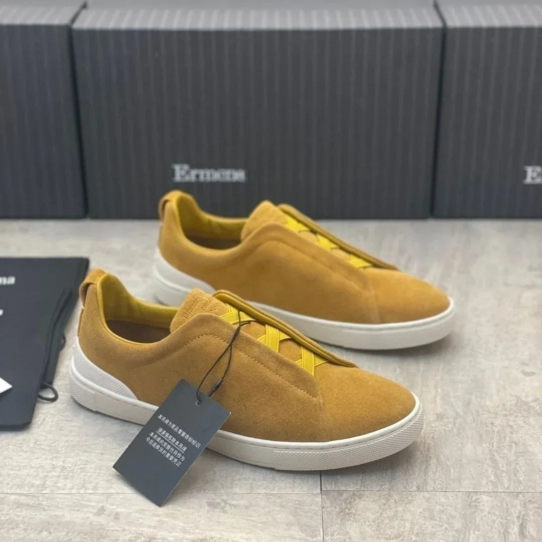 2025 Zegnss Dress Shoes Designer Shoes Men Ermenegildos Zegnbs Soft Business Casual Party Quality Leather Chunky Sneakers