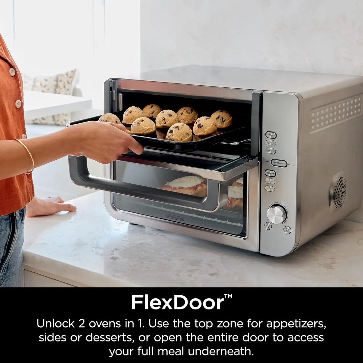 Large Capacity 12-in-1 Countertop Oven and Air Fryer, XL Size, Stainless Steel, Cooks Air Fry, Bake, Broil, Reheat, and Pizza