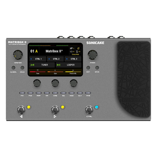 SONICAKE Matribox II Guitar Bass Amp Modeling Multi-Effects Processor with Expression Pedal FX Loop MIDI Stereo USB OTG QME-100