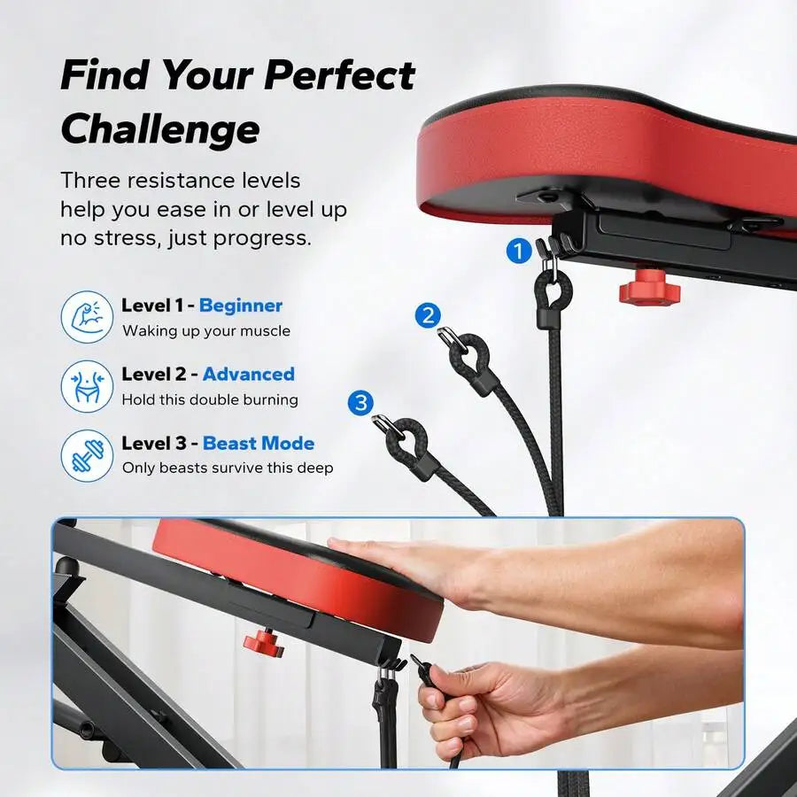 Squat Machine, 2 In 1 Squat Rowing Machine, Easy Setup & Foldable Exercise Equipment, Glute Trainer Machine, Glutes & Leg Home Workout Machine