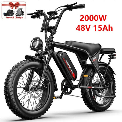2000w Electric Bicycle,48v 20 Inch Ebike,adjustable Front Brake Seat,for Both Men Women Snowy Conditions Cycling Electric Bike