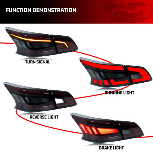 LED Tail Lights for Nissan Sentra 2013-2019 B17 Sylphy Nismo Start-up Animation Sequential Signal Black Rear Lamps Assembly
