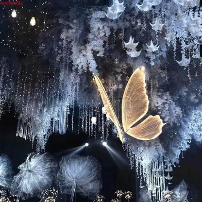 Wedding Floor Lamps Butterflies LED Lace Lamp Romantic Creative Hanging Butterfly Road Load Walkway Party Stage Pendant Lights