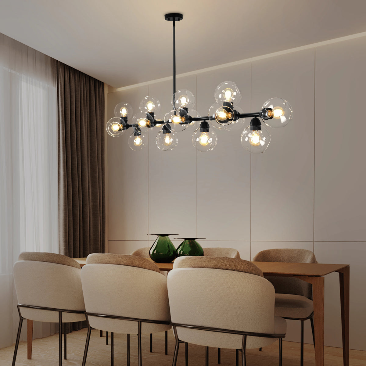 Sputnik Chandelier Height Adjustable Bubble Chandeliers Modern Linear Chandelier Dining Room Chandelier Mid Century Modern Chandelier Entryway Chandelier Kitchen Chandelier Home Decor Lighting