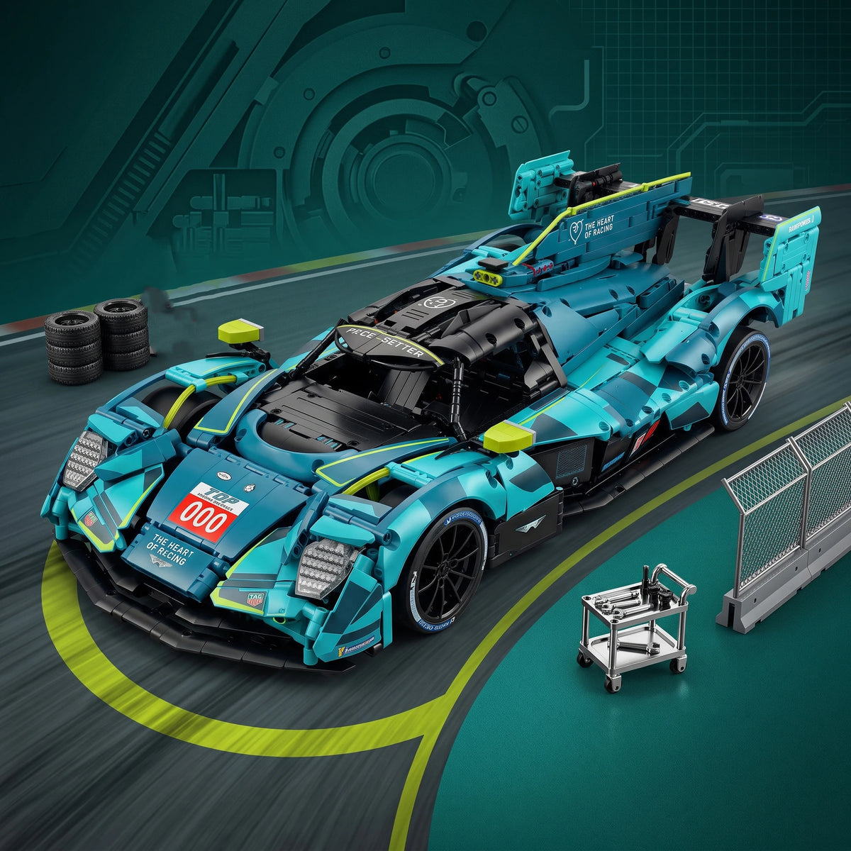 MOC 1:8 2025 Le Mans 24h Aston Martin Valkyrie THOR Team Building Blocks 3069PCS