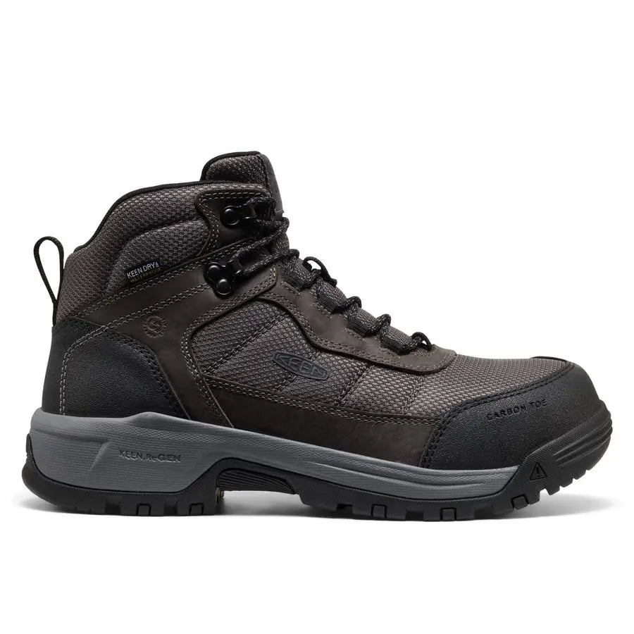 Utility Mens Skokie Hiker Style Mid Height Composite Toe 90 Degree Waterproof Work Boots, Magnet Black, 13 EE