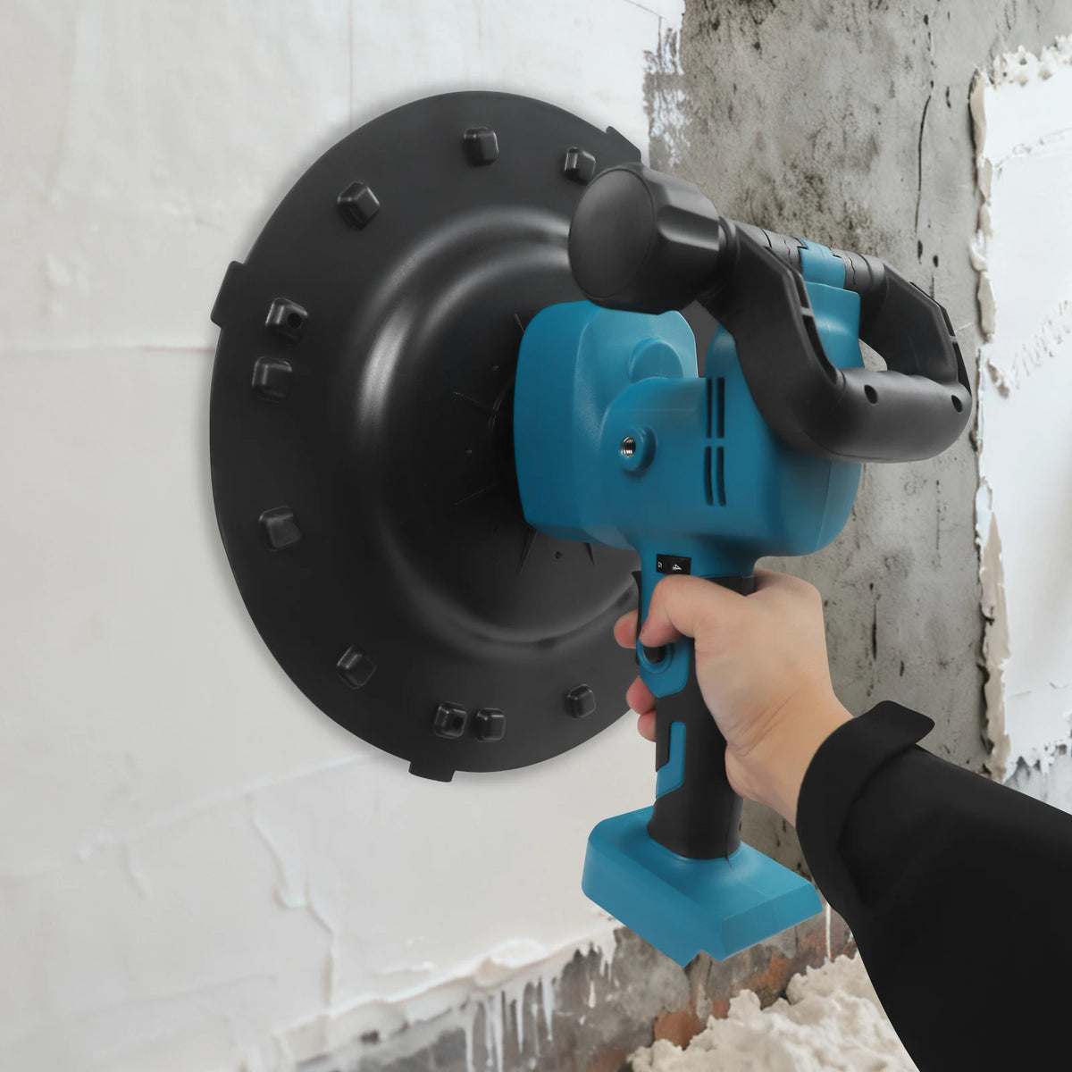 1000W Electric Trowel 6 Gears Wall Smoothing Machine Dual Handles Wall Smoothing Machine with Mixing Head for Renovating