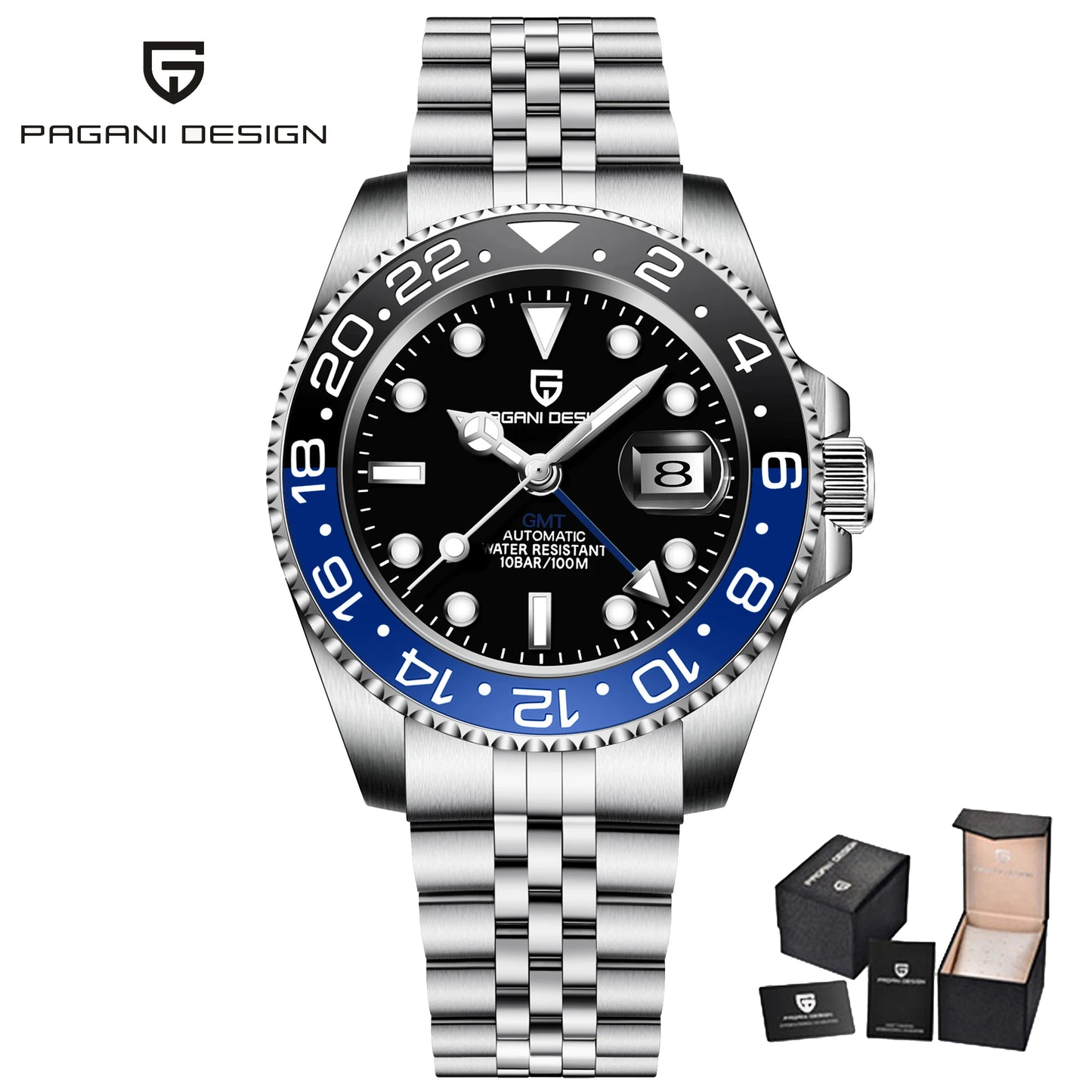 PAGANI DESIGN New V2 40MM GMT Men watch Mechanical Watches Luxury Automatic Watch Men Sapphire waterproof Wrist Watches for men