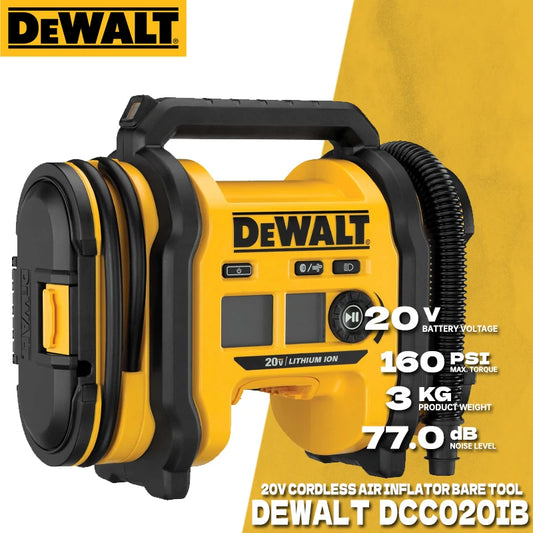 DEWALT DCC020IB 20V MAX Corded/Cordless Tire Inflator 160PSI 3 Power Sources Auto Shutoff Digital Gauge LED Light