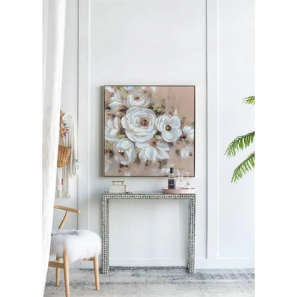 36x36 Square Framed Wall Art - Flower Canvas Print for Home Decor in Living Room, Kitchen, Foyer, Office