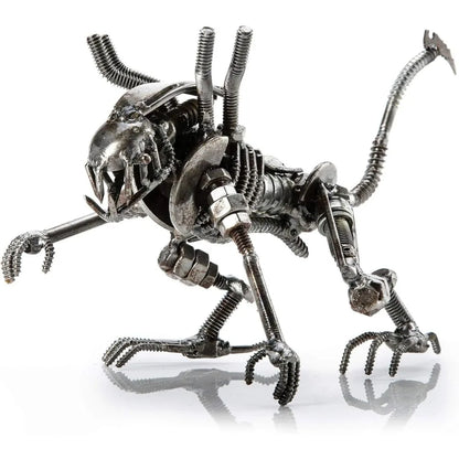 Recycled Metal Art Sculpture: Handcrafted Steel Creation from Scrap, Nuts and Bolts, Unique Handmade Artwork