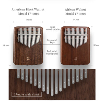 Hluru 21 Key Electric Kalimba 17 key Black Walnut Thumb Piano Professional Finger Piano Built-in Pickup Mbira for 2028