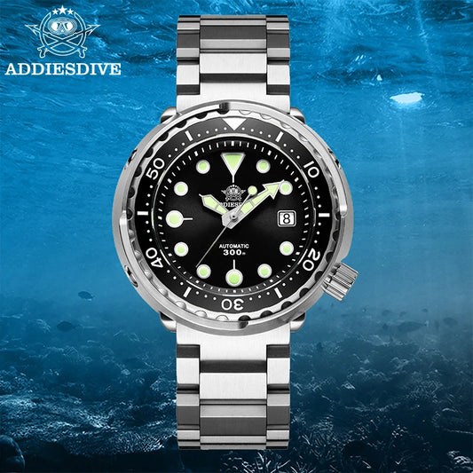 ADDIESDIVE Automatic Mechanical Watch Male Stainless Steel Scratch Proof Waterproof Diving Watch Business Leisure Watch AD2522