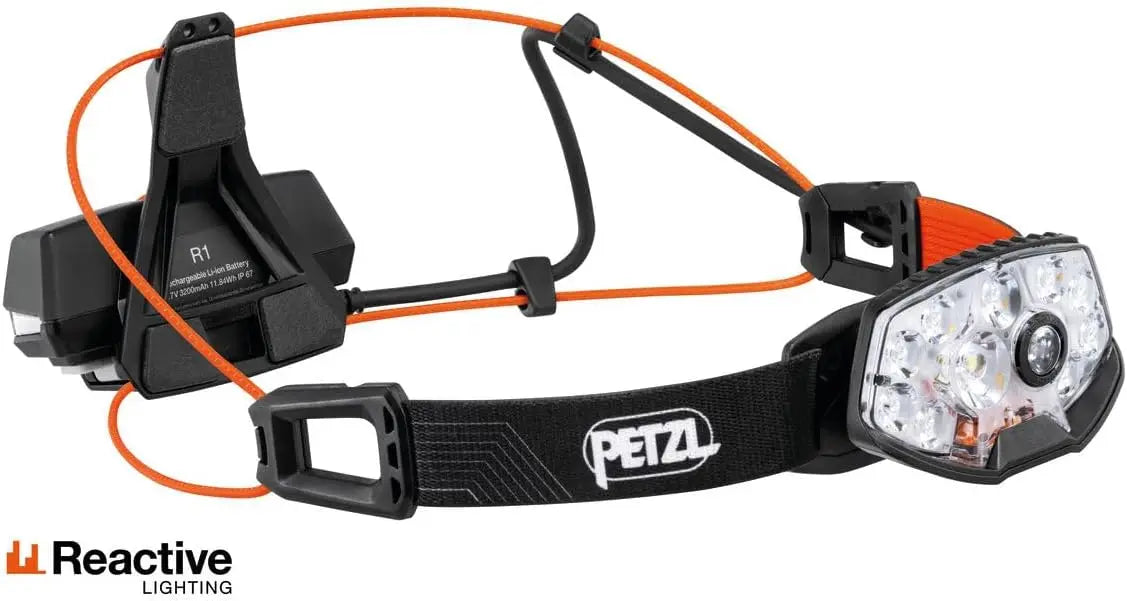 Rechargeable Headlamp with 1500 Lumens and Reactive Lighting for Night Running