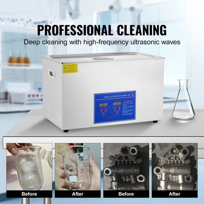 SIHAO 30L Ultrasonic Cleaner Machine Stainless Steel Ultrasonic Cleaning Machine Digital Heater Timer Jewelry Cleaning for Home