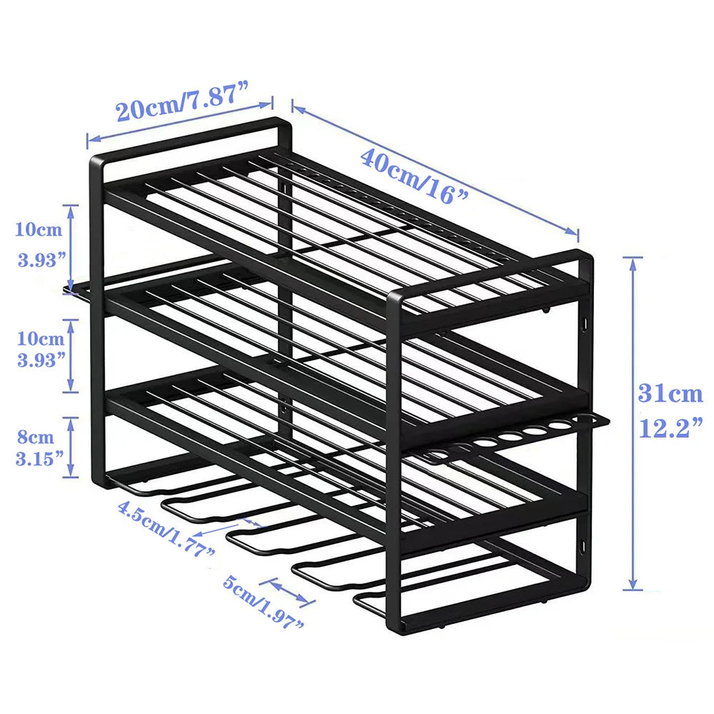 Power Tool Storage Rack Wall-mounted Hardware Screwdriver Wrench Drill Heavy Duty Thicken Shelf for Workshop Metal Tool
