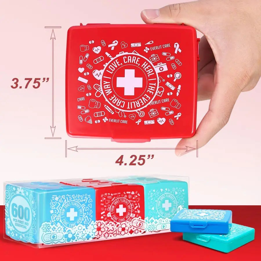 PocketAid Mini First Aid Kit Compact, Portable HardShell Cases of 50 Items Cuts, Scrapes, Wound Care Essentials for Travel, Outd