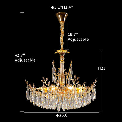 Modern Crystal LED Ceiling Chandelier for Living Room Luxury Dining Room Bedroom Pendant Lamp Gold Round Indoor Light Fixture