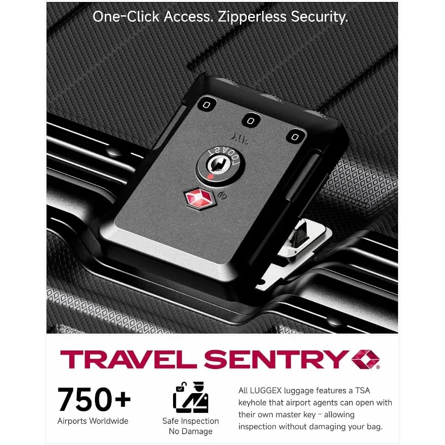 Zipperless Large Checked Suitcase