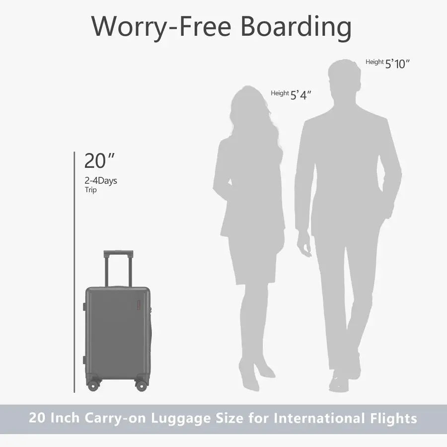 Inch Carryon Luggage, 22x14x9 Airline Approved Carry on Luggage, Hard Shell Small Rolling Carry on Suitcase with Spinner Wheels