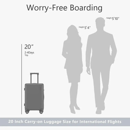 Inch Carryon Luggage, 22x14x9 Airline Approved Carry on Luggage, Hard Shell Small Rolling Carry on Suitcase with Spinner Wheels