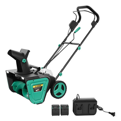 20" Cordless Brushless Snow Blower 2*20V 4.0Ah Batteries 25FT Throw 180° Rotating Chute Dual LED Lights Snow Removal Tool
