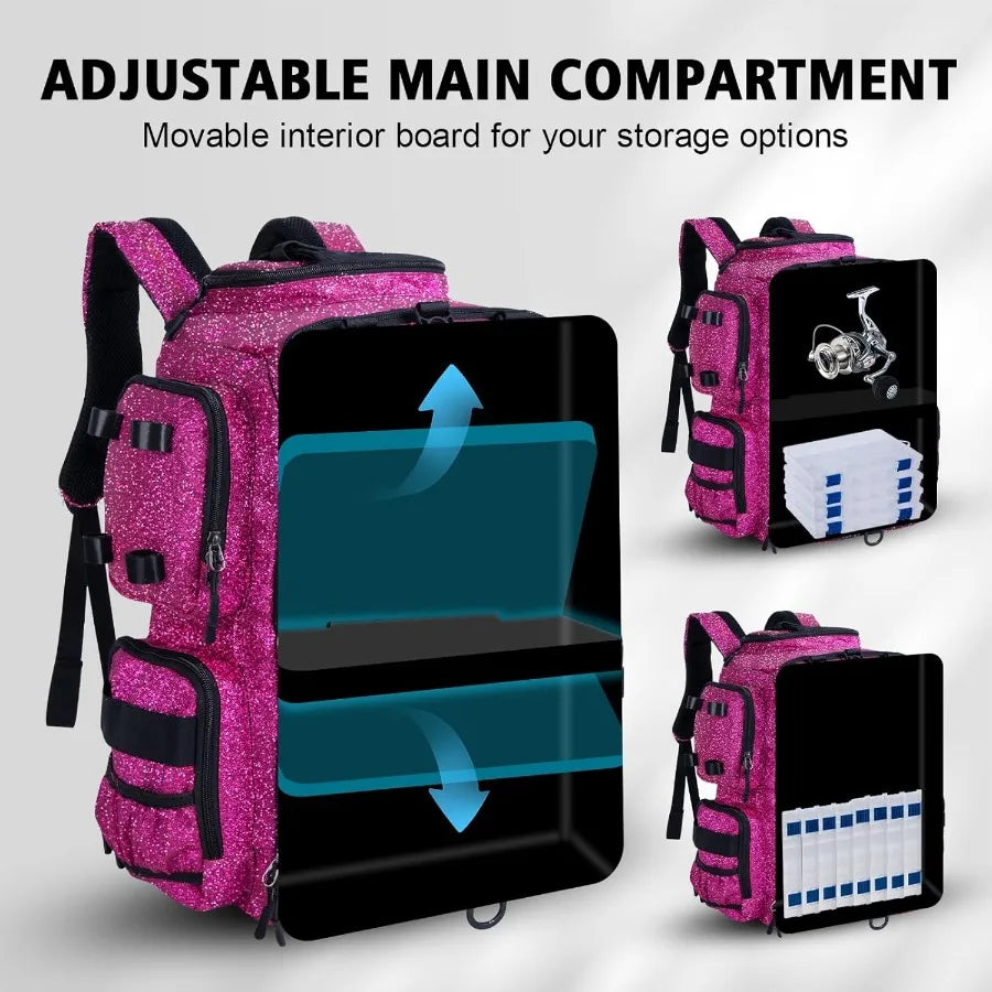 Goture Fishing Backpack with 4 Tackle Boxes 900D WaterResistant Tackle Backpack with Rod Holders 45L Large Fishing Bag Storage