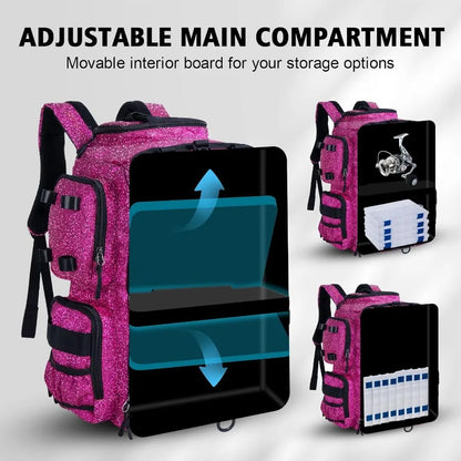 Goture Fishing Backpack with 4 Tackle Boxes 900D WaterResistant Tackle Backpack with Rod Holders 45L Large Fishing Bag Storage