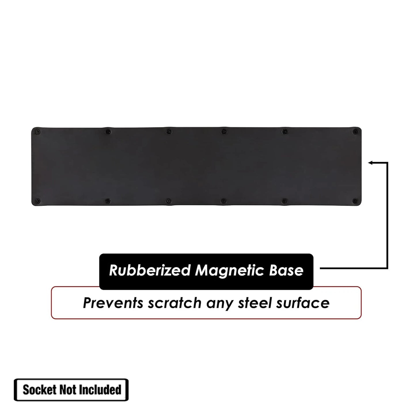 75 Slots Magnetic Socket Organizer Tray Set 3Pcs 1/4" 3/8" & 1/2" Inch Drive Metric Socket Holder Storage Organiser Black Color