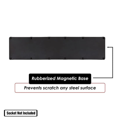 75 Slots Magnetic Socket Organizer Tray Set 3Pcs 1/4" 3/8" & 1/2" Inch Drive Metric Socket Holder Storage Organiser Black Color