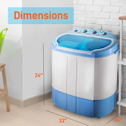 Portable 2-in-1 Washing Machine & Spin-Dryer, Top-Loading, Energy-Efficient, No Plumbing Needed, 2FT Drain Hose