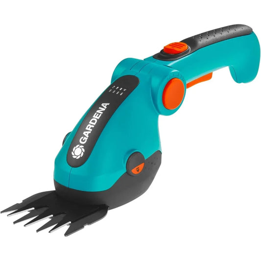 09887 Cordless Hedge Trimmer and Grass Shears Electric Garden Tools for Battery Trimming of Lawn Edges Shrubs and Bushes. Handh