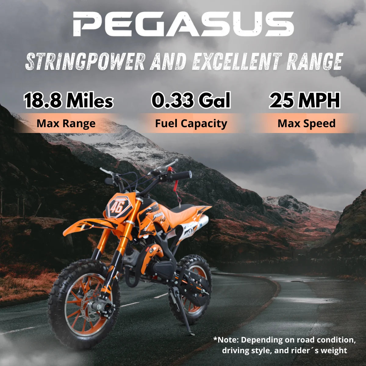 Poweful 2 Stroke Crosscycle 49CC OFF-road Gasoline Motorcycle Racing Dirt Bike Motorbike For Adult&Child