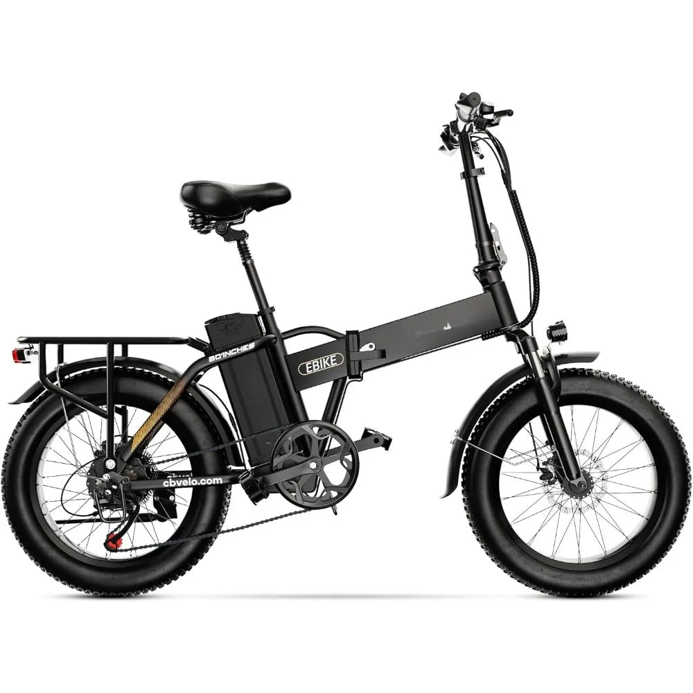1000W Folding Electric Bike, 48V 20.8AH Large Removable Battery E-Bike, 30+MPH, 80 Miles Max Range, 20" Fat Tire Electric
