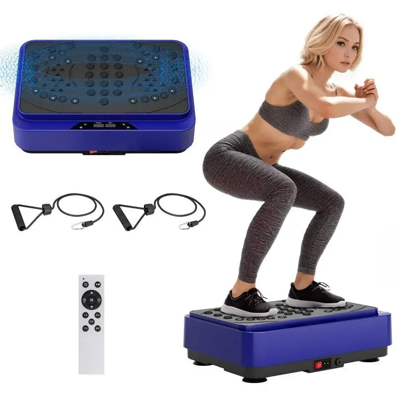 Vibrating Fitness Machine With Acupoint Massage  ABS Steel Build Remote Control  Resistance Bands Daily At Home Training